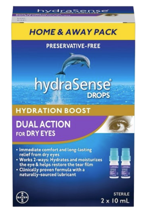 Clearance -HYDRASENSE DUAL ACTION EYEDROPS 2X10ML *Damage Box*-Exp: 05/27