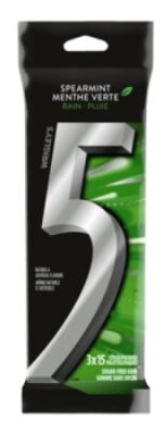 Clearance-Gum Tingling Spearmint™ Flavoured Rain Sugar-Free , 5-Exp: 09&11/26