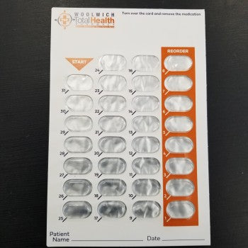 Blister Pack # SIX -Pill RX 31 Days (PRN) (Bubble + Card for 500 pcs complete Set ) 7mm