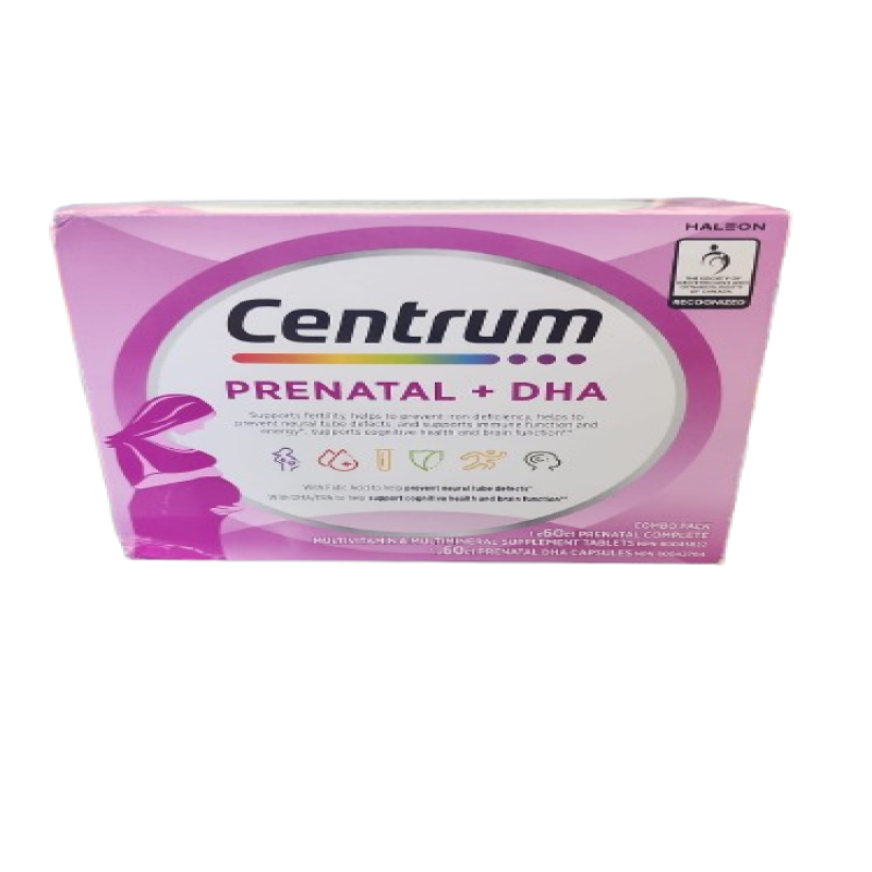 Sale - CENTRUM PRENATAL+DHA COMBO 60+60 *Damage Box* Exp between: 04/26 - 08/26