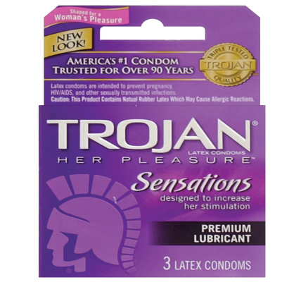 Trojan - Her Pleasures, Sensations Lubricated Latex Condom, 3