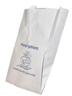 Paper bags White 500 pcs -6lb Printed