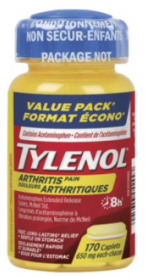 Clearance - TYLENOL ARTHRITIS PAIN EASY OPEN TB 170 *Damage Box* Exp: 12/27