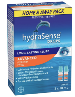 Clearance- HYDRASENSE ADVANCE DRY EYES DUO 10+10ML *damage box* Exp: 09/28