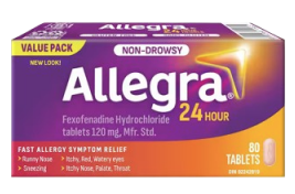 Clearance-ALLEGRA 24HOUR TB 120MG 80 *Damage Box* Exp: 07/28
