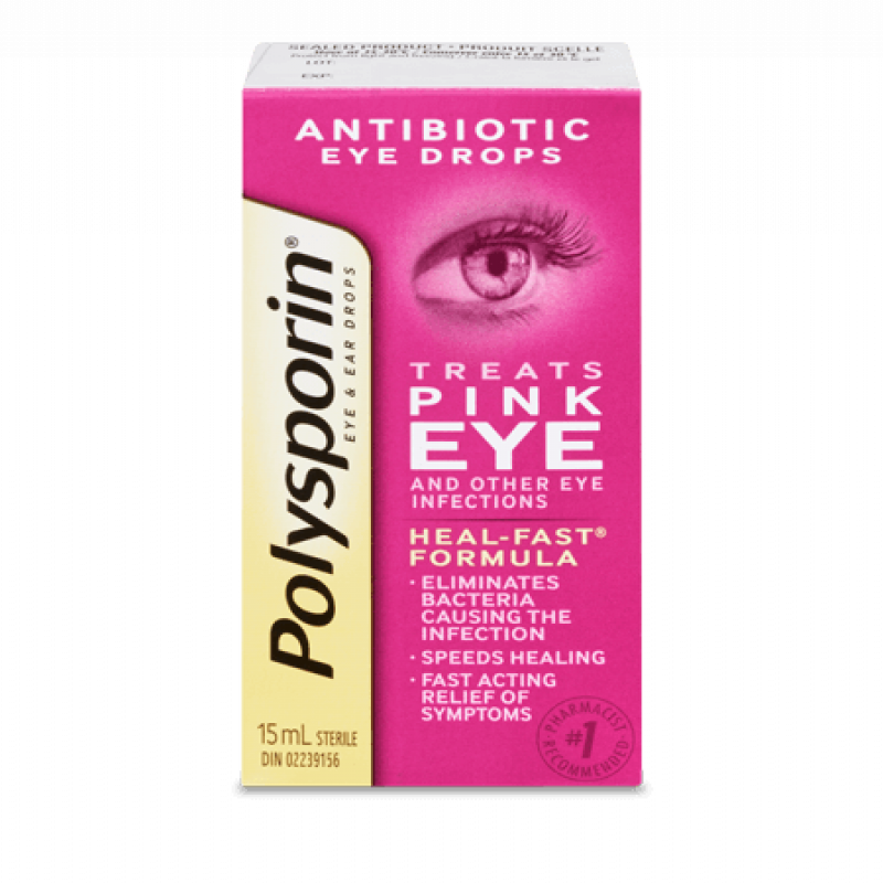 Polysporin Pink Eye ANTIBIOTIC EYE Drops - 15 ML