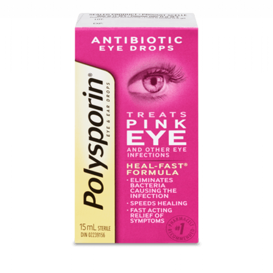 Polysporin Pink Eye ANTIBIOTIC EYE Drops - 15 ML