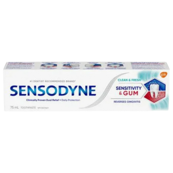 TOOTHPASTE SENSODYNE SENSITIVITY GUM WHITENING CLEAN & FRESH 75ML