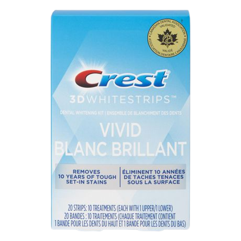 Crest 3D WHITESTRIPS - VIVID BLANC BRILLIANT (20 Strips: 10 Treatments)