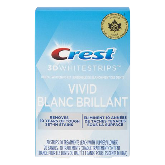 Crest 3D WHITESTRIPS - VIVID BLANC BRILLIANT (20 Strips: 10 Treatments)
