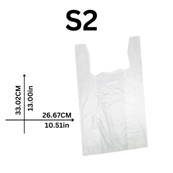 White Plastic Bags  22 LB S2W 15" x 18" White