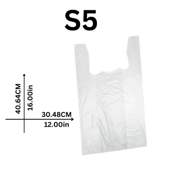 White Plastic Bags S5W  19" x 22"  17LB