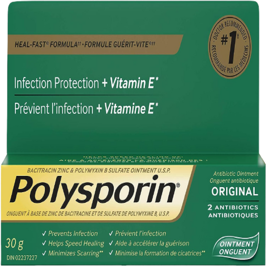Sale - Polysporin Original Ointment + 2 Antibiotics - 30 g -damage -  Early Exp:  July 27 & 03/28