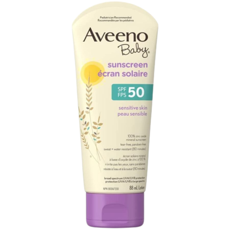 AVEENO SENSITIVE SKIN BABY SUN LOTION SPF50 88ML