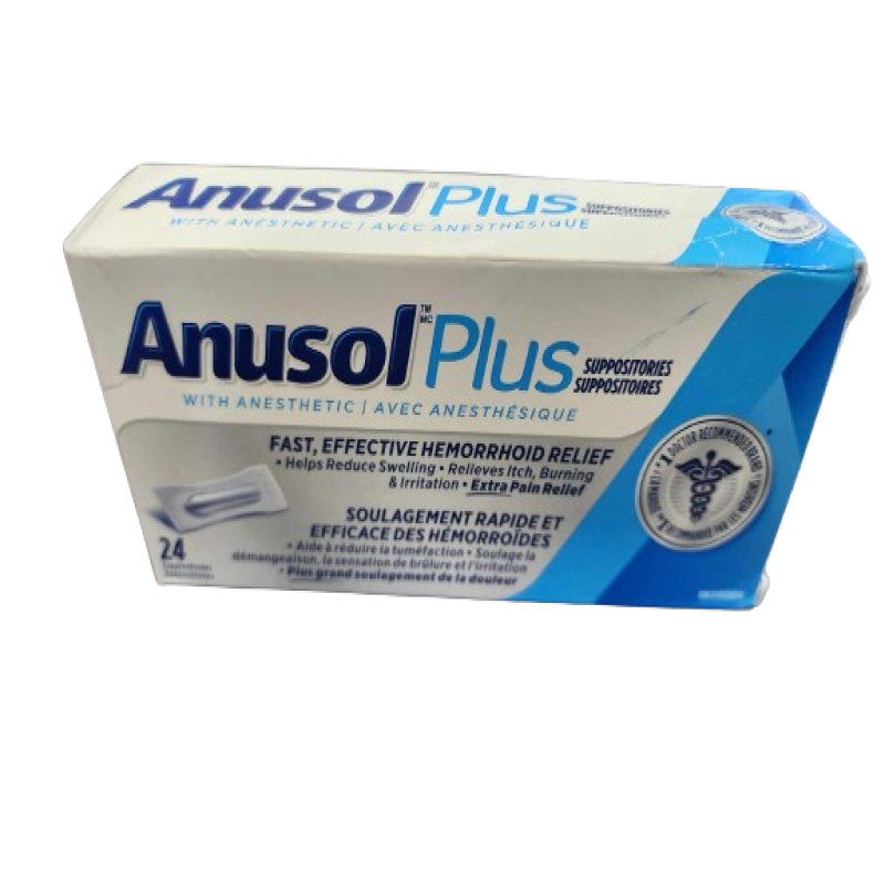 Sale - ANUSOL PLUS SUPP 24 *Damage Box* Exp: 003/28