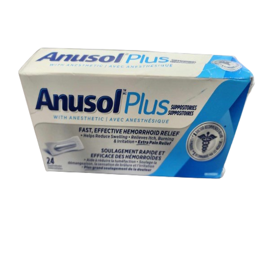 Sale - ANUSOL PLUS SUPP 24 *Damage Box* Exp: 003/28