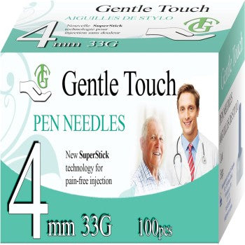 Gentle Touch Pen Needle 4mmX33G - 100pcs
