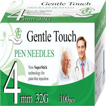 Gentle Touch Pen Needle 4mmX32G - 100pcs