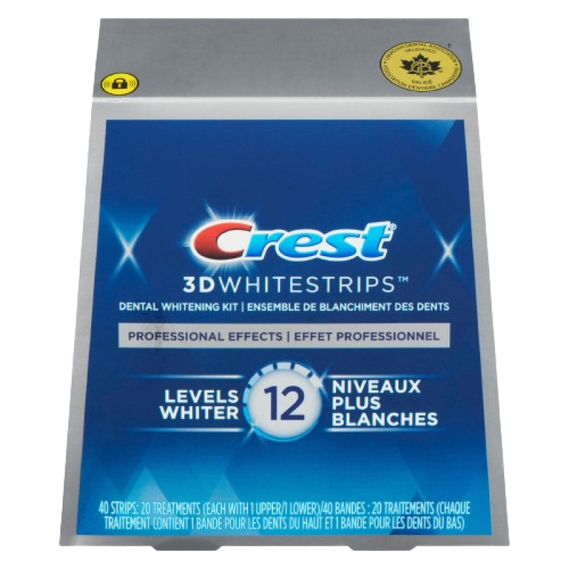 Crest 3D Whitestrips Professional Effects At-home Teeth Whitening Kit, 20 Treatments,12 Levels White