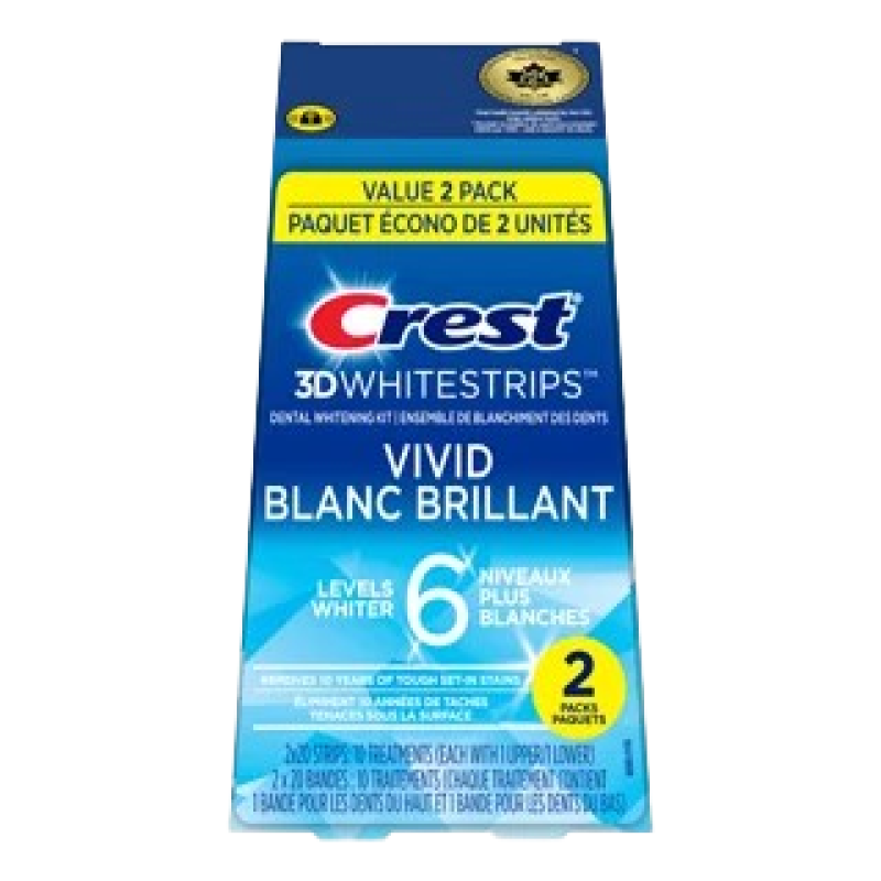 CREST 3D WHITE WHITESTRIPS CLASSIC VIVID Pack of 2, 20 Treatments