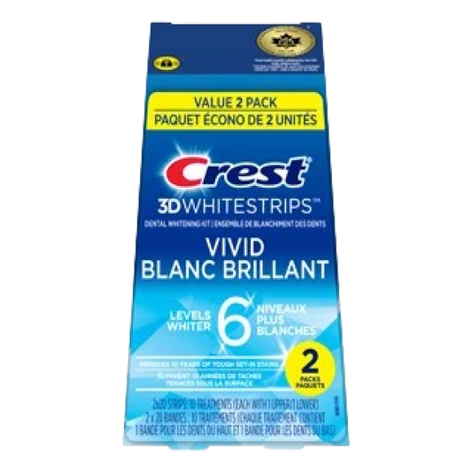 CREST 3D WHITE WHITESTRIPS CLASSIC VIVID Pack of 2, 20 Treatments