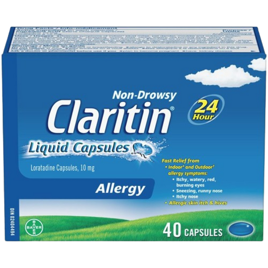 Sale - CLARITIN LIQUID CAPS 10MG 40 - * Damage box* Exp: 03/26
