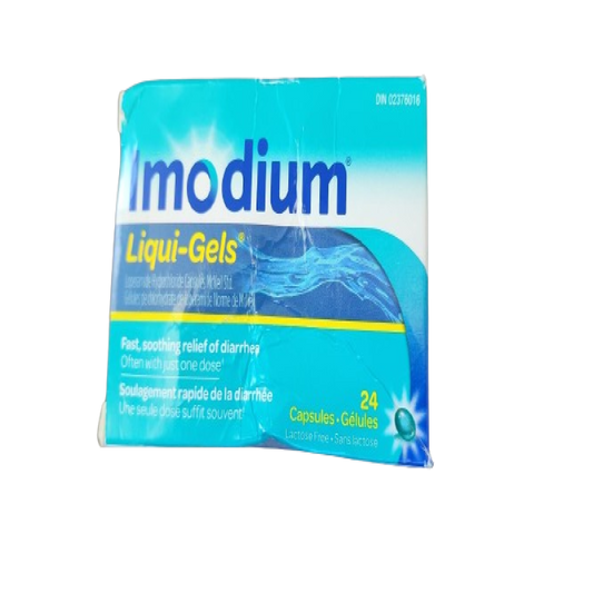 Sale - IMODIUM LIQ GEL CAPS 24 *Damage Box* - Exp: 06/26