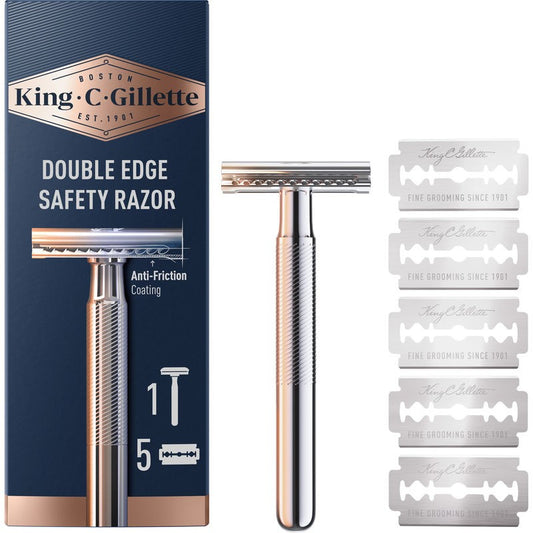 KING C GILLETTE RAZOR DOUBLE EDGE 6PC