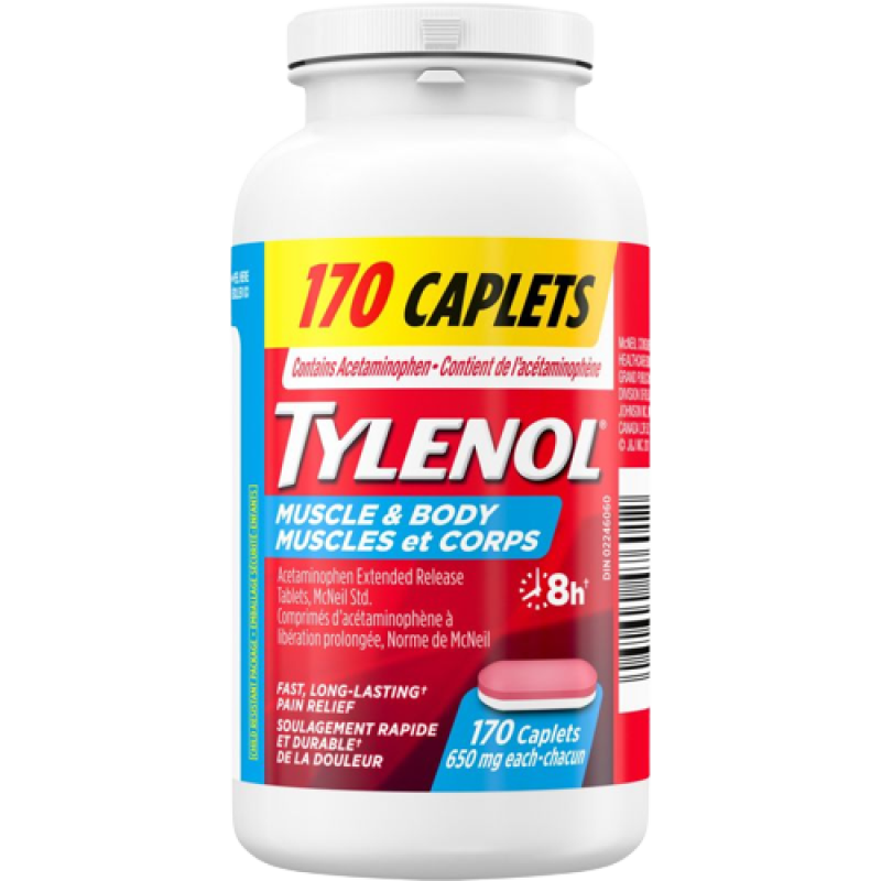 Sale- Tylenol Muscle & Body Pain Relief - 170 Caplets - Early Exp: 6/26