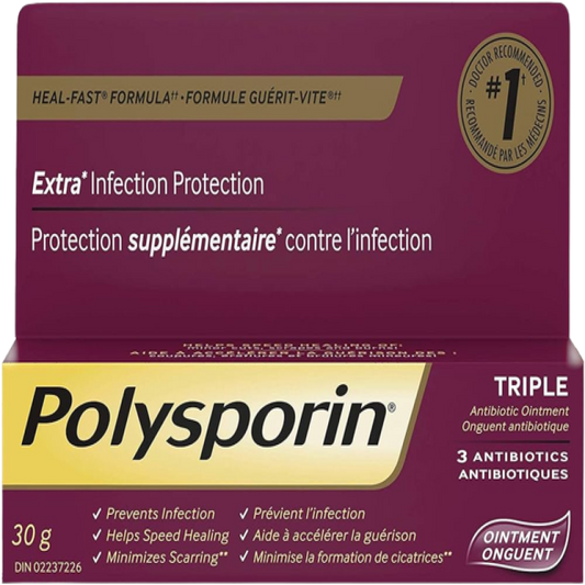 Sale - Polysporin Triple Ointment + 3 Antibiotics - 30 g - Damage -  Exp: 12/27