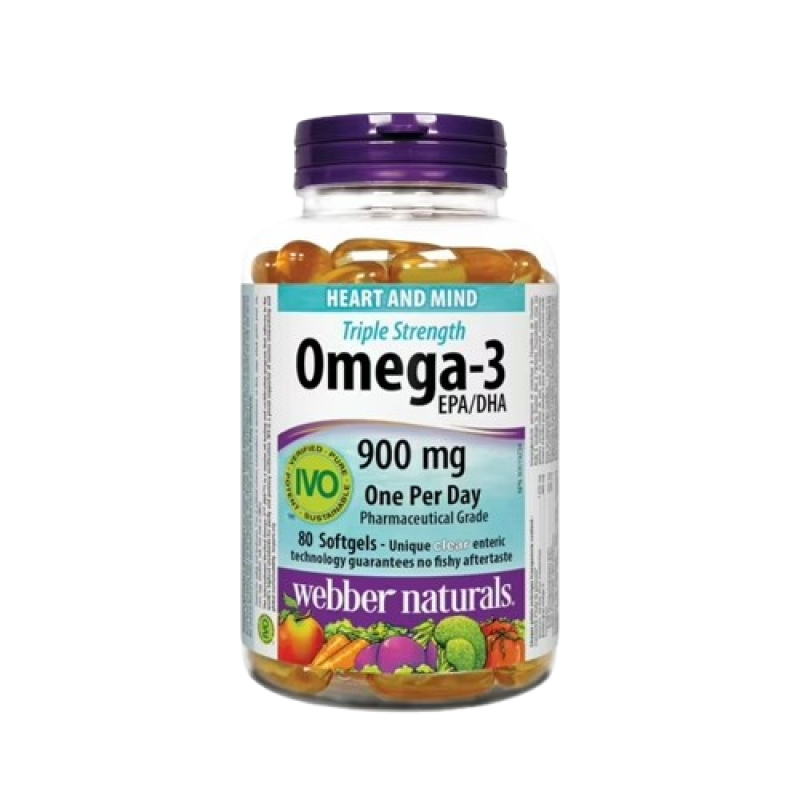 OMEGA 3 TRIPLE STRENGTH CLRENT SOFTGEL 80 WEBBER 900mg