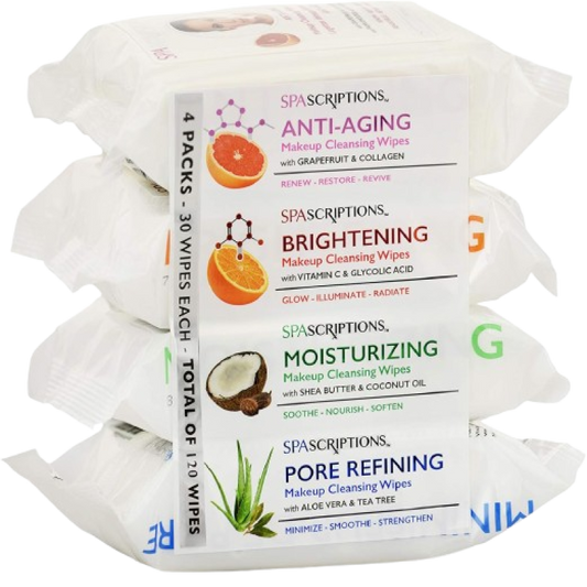 Spa Scriptions Makeup Cleansing Wipes [4 packs of Wipes]