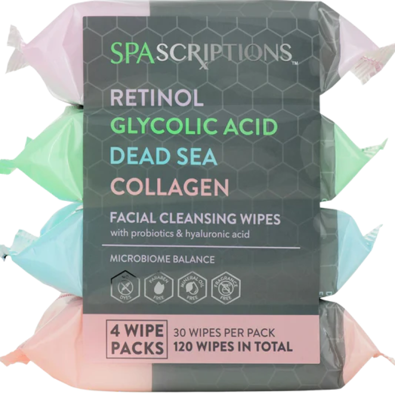 Spa Scriptions Assorted Facial Cleansing Wipes [4 packs of Wipes]