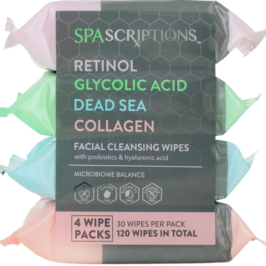 Spa Scriptions Assorted Facial Cleansing Wipes [4 packs of Wipes]