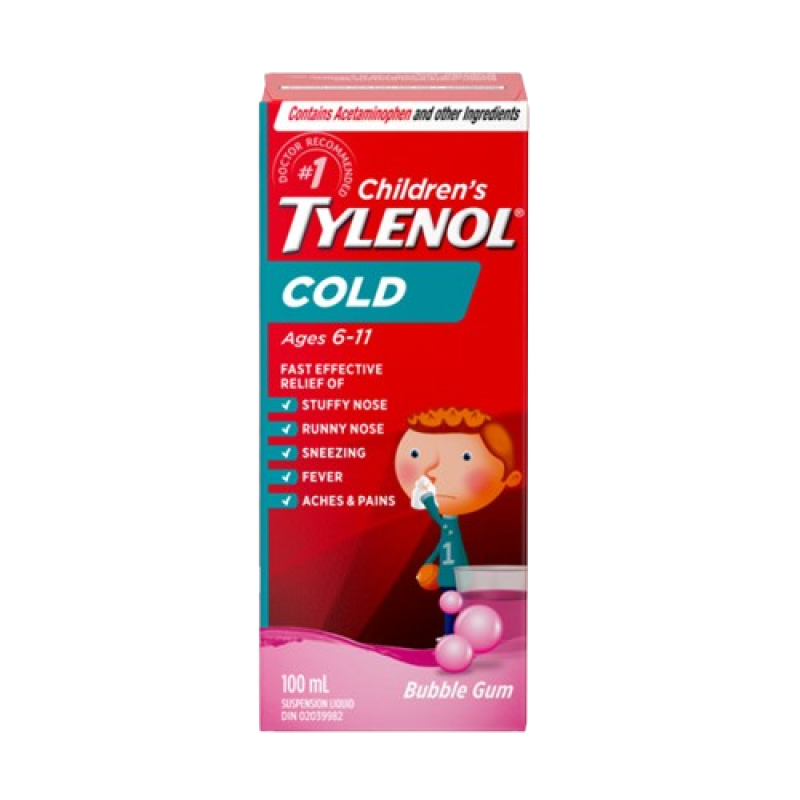 TYLENOL COLD ORAL SUSP CHILD BUBBLE GUM 100ML
