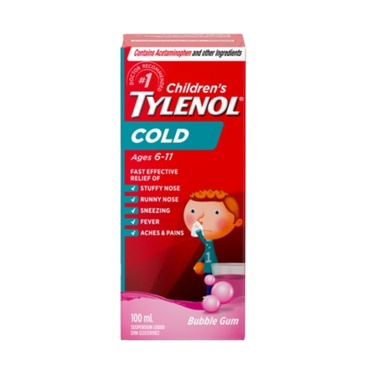 TYLENOL COLD ORAL SUSP CHILD BUBBLE GUM 100ML