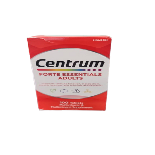 Sale - CENTRUM FORTE ESSENTIALS TB 100 *Damage Box* - Exp: 03/26 to 09/26