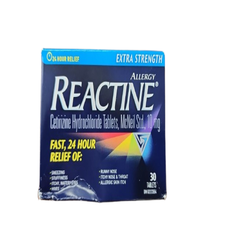 Sale- Allergies - REACTINE TB XST 10MG 30  *Damage Box* Exp: 04/27
