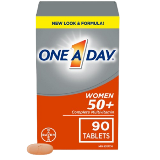 Sale-ONE A DAY WOMEN 50+ COMPLETE MULTIVTIAMINS TB 90*Tiny Damage*Exp-10/26