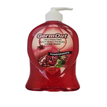 GermOut Hand Soap - ANTIBACTERIAL - POMEGRANATE 11 oz 325 mL
