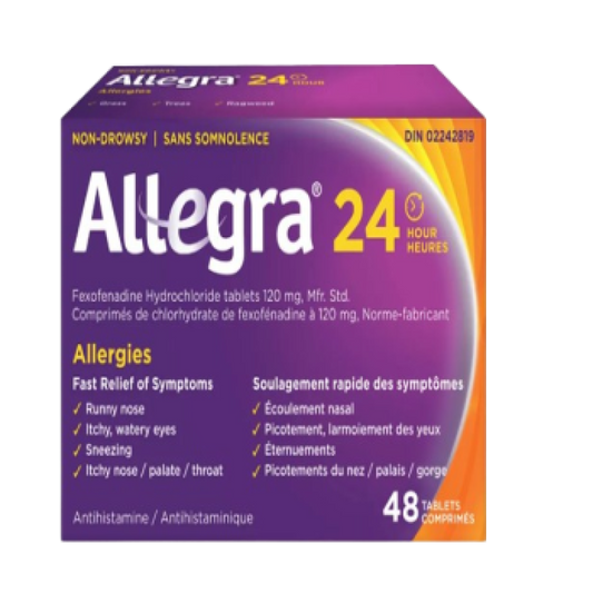 Sale-ALLEGRA 24 HOURS TB 120MG 48 *Damage box*  Exp: 08/26
