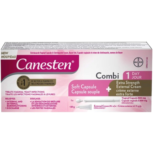 Sale - CANESTEN COMBI 1DAY SOFT CAPS + EXTERNAL CR XST *TINY DAMAGE box* Exp-08/27