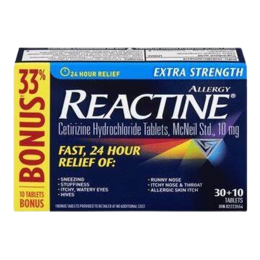 Allergies - REACTINE TB XST 10MG 30 + 10