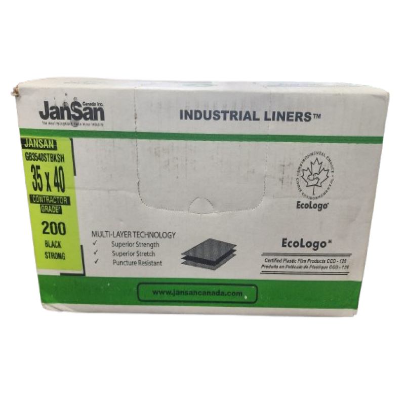 Industrial Extra-Strong Garbage Bags, 35" x 40", Black, 200 Pack