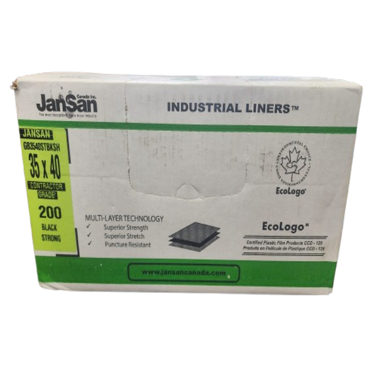 Industrial Extra-Strong Garbage Bags, 35" x 40", Black, 200 Pack