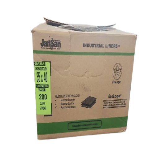 Industrial Extra-Strong Garbage Bags, 35" x 40", Clear Strong, 200 White