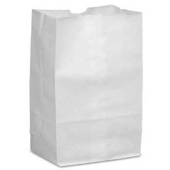 Paper bags White plain 500 pcs - 3 IB - 12L X 8 W X 20 H (cm) /  4-1/4"LX3"WX8-1/2" H - Rectangular