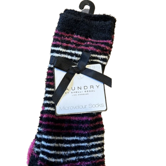 Laundry By Shelli Segal Women's Cozy Plush Socks, Microvelour Fuzzy Warm NWT (2 pairs) [Pack of 6]