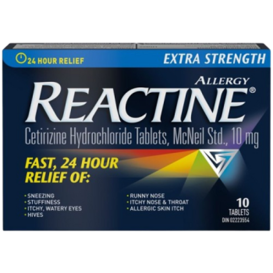 Sale-Allergies - REACTINE XST TB 10MG 10 *Damage box* Exp: 06/26