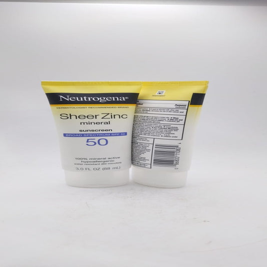 Neutrogena Sheer Zinc Oxide Dry-Touch Mineral Sunscreen Lotion, Broad Spectrum SPF 50 UVA/UVB